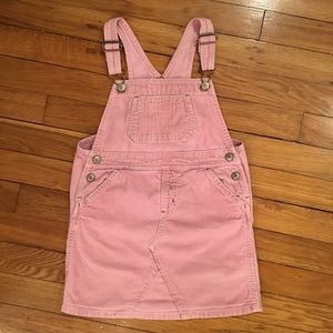 Old Navy Girls Pink Corduroy Overall Dress